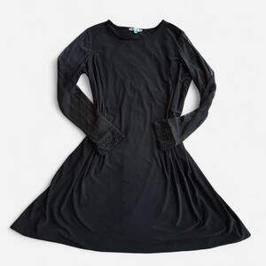 Annalee + Hope Black Long Sleeve Dress with Beaded Cuffs